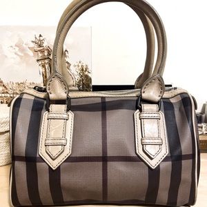 Authentic BURBERRY Smoke Nova Check Boston Bag